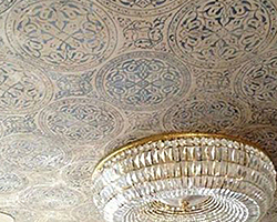 Metallic Plaster | Stenciled Ceiling | by Joni Fife of Transformations